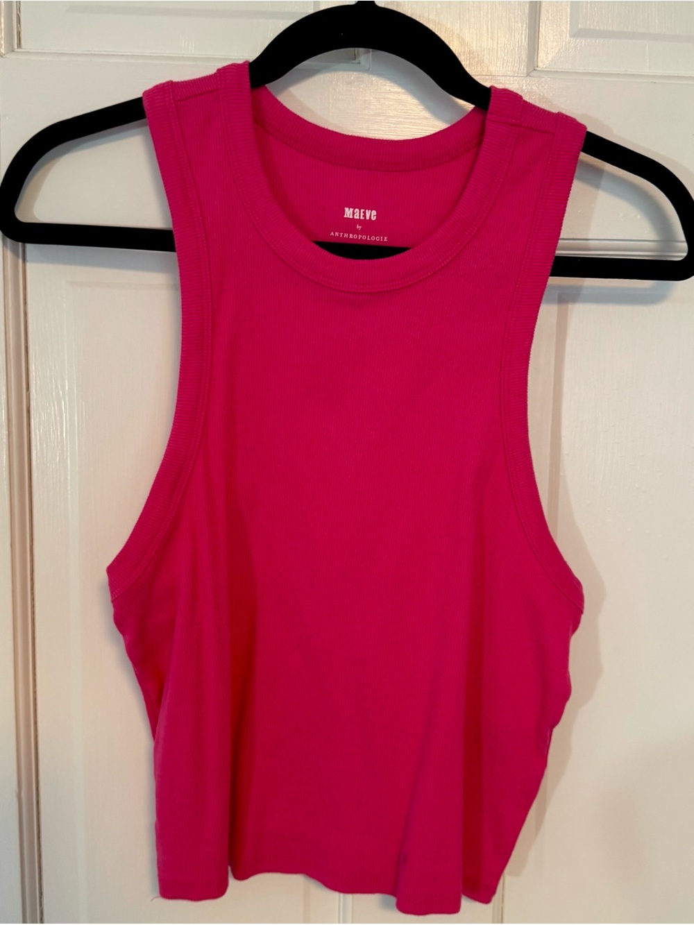 Anthropologie Maeve |  Vibrant Pink Ribbed Tank, Size XL - EUC